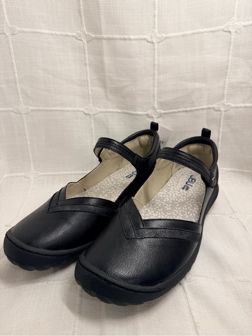 NWT JBU Raven Black Shimmer Mary Jane Comfort Flats Size 10M